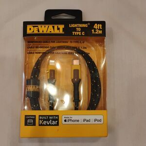 DeWalt Type C Reinforced Braided Cable For iPhone/iPad/iPod 4ft #DXMA1311357